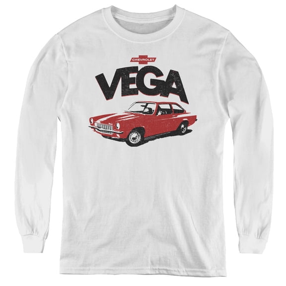 Chevrolet Rough Vega Youth Long Sleeve T-Shirt White