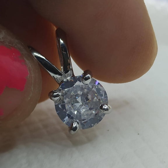 2.00 Ct Round Cut Moissanite Diamond Solitaire Pendant Necklace | 14K Solid White Gold Plated Sterling Silver | Classic Gift for Her