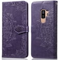 thumbnail image 2 of Galaxy S9+ Plus Wallet Cases and Covers, Allytech Slim Premium PU Flip Stand Cover Mandala Embossed Full Body Protection with Card Holder Magnetic Closure for Samsung Galaxy S9+ Plus, Purple, 2 of 10
