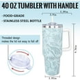thumbnail image 2 of 40oz Sea Turtle Tumbler with Handle & Straw - Insulated Travel Mug, Leakproof Water Bottle - Ocean Turtle Design Gift for Women, 2 of 6