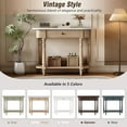 thumbnail image 5 of Harper & Bright Designs Vintage Narrow Console Table with Storage , Wood Entryway Table with Top Drawer and Open Shelf , Retro Sofa Table with Curved Corner for Entryway and Hallway , Beige+White, 5 of 14