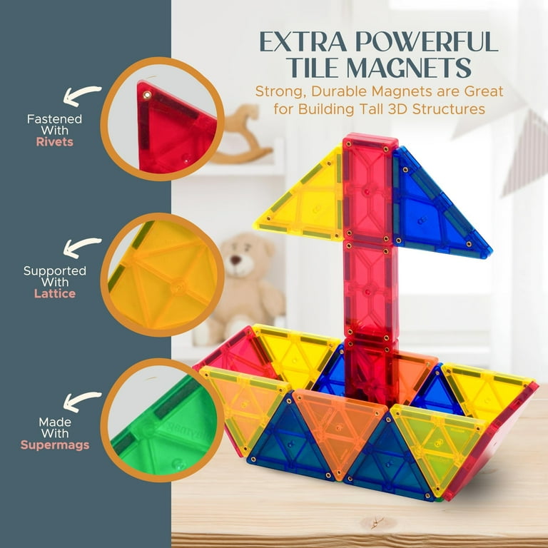 Free Shipping! Playmags 100-Piece Magnetic Tiles Building Blocks