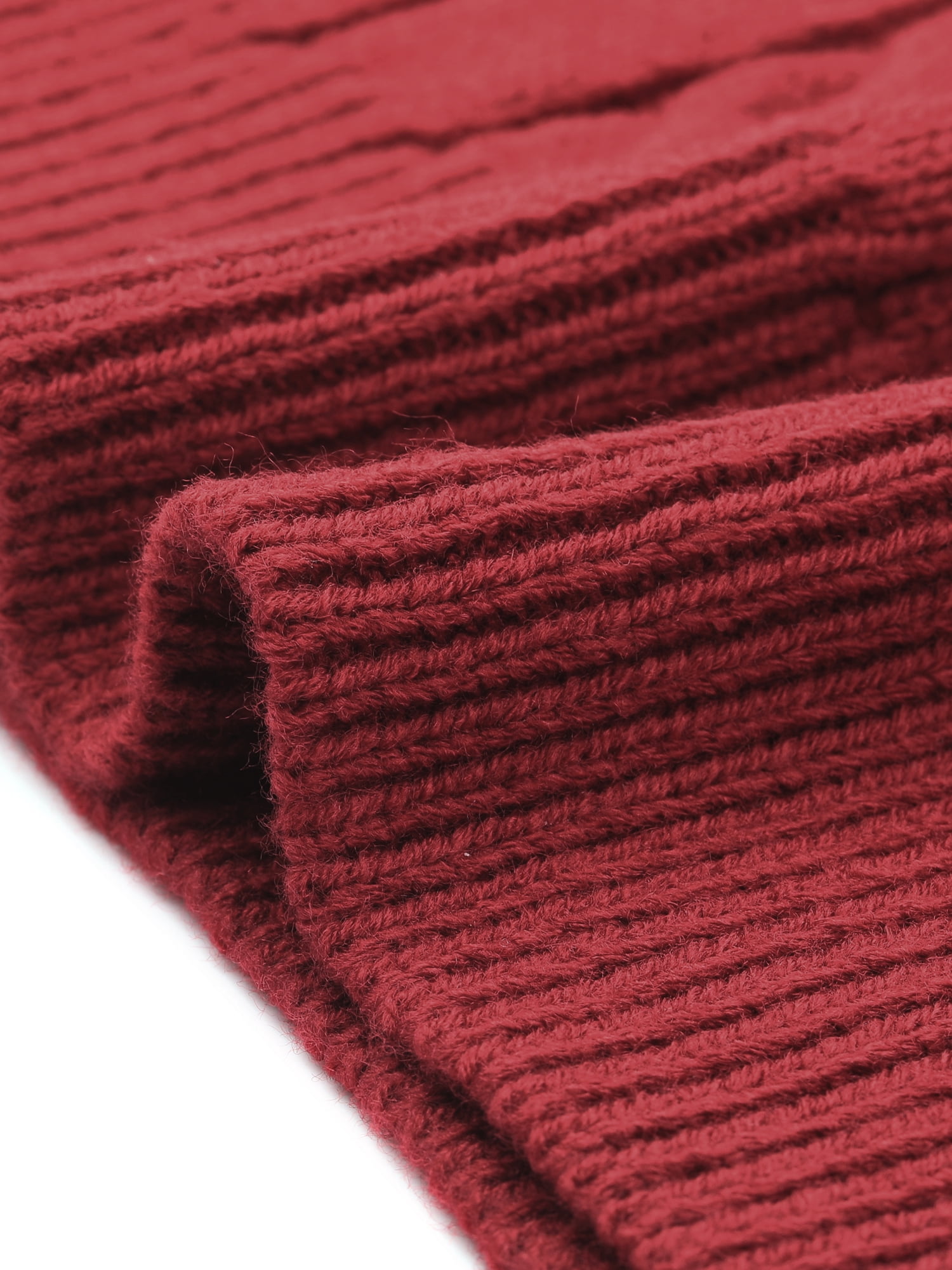Unique Bargains Women's Plus Size V Neck Cable Knit Sweaters Tank Tops 4X Burgundy