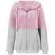 thumbnail image 4 of ICHUANYI Clearance Womens Warm Coat Jacket Zipper Solid Splicing Long Sleeve Blouse Tops Hoodie(Pink, L) ICHUANYI WER2023081504142, 4 of 6