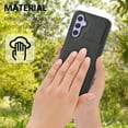 thumbnail image 3 of Allytech Slim Back Cover for Samsung Galaxy S23 FE 5G, Premium PU Leather Hybrid TPU Minimalist Lightweight Anti-Scratch Phone Case for Galaxy S23 FE - Black, 3 of 5