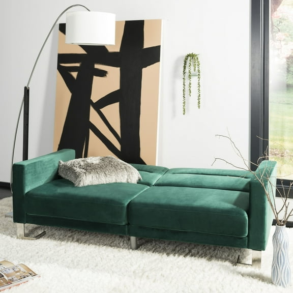 SAFAVIEH Tribeca Foldable Sofa Bed Emerald / Steel