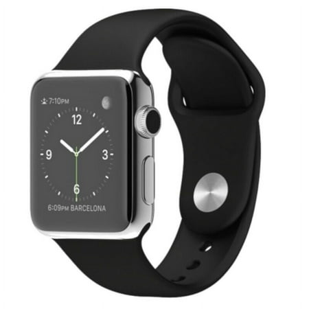 Pre-Owned - Apple Watch Series 3 GPS + Cellular 42mm Stainless Steel Black Sport Band - Like New