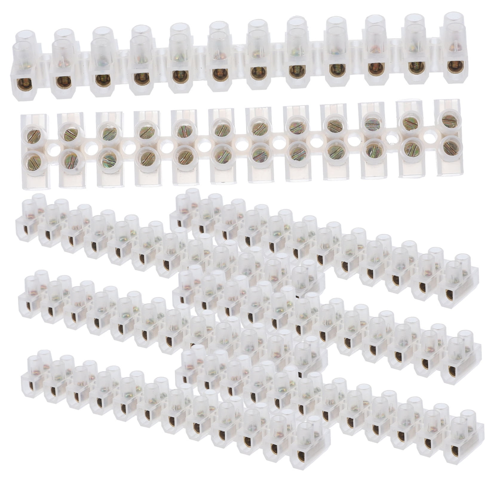 OFFIGAM 10Pcs Terminal Block White Pa Nylon High Conductivity Wire Connector