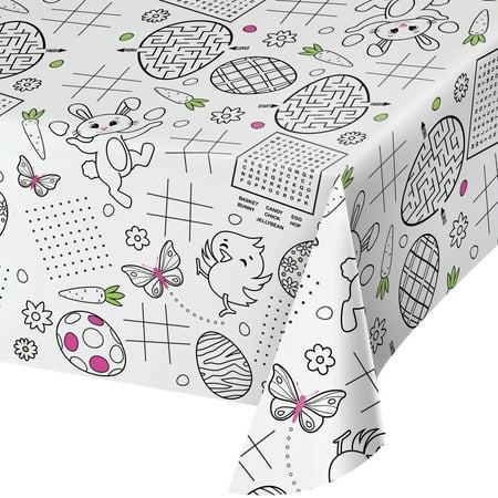 Way to Celebrate Easter Paper Activity Tablecloth, 1 ct, 54" x 84"