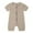 Khaki, variant on Tiweut Rompers for Boys Crew Neck Baby Girls Pajamas Zipper Short Sleeve Sleeper Solid Color Jumpsuits for Boy 18-24 M