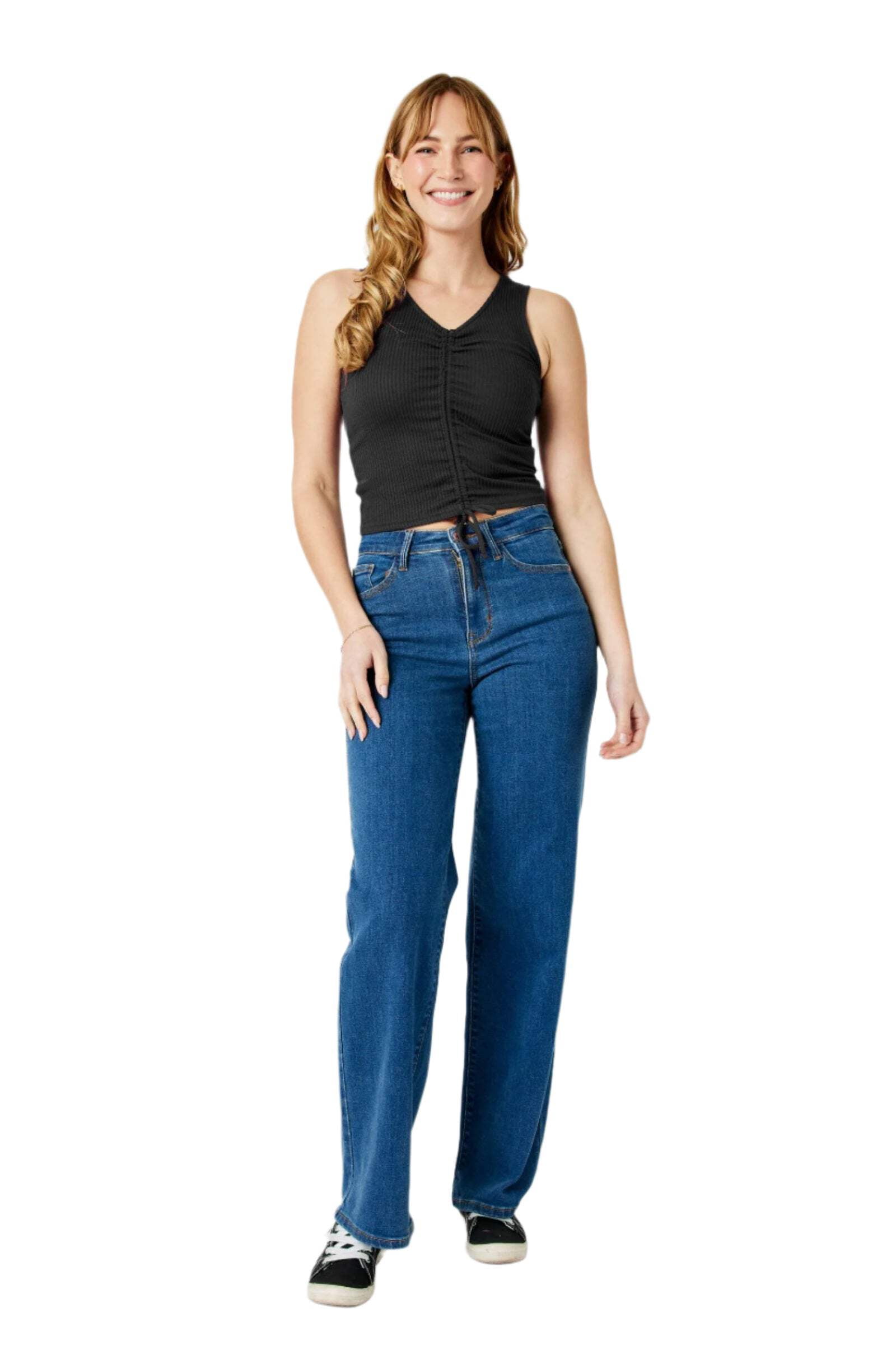 Judy Blue Women's High-Waisted Tummy Control Straight Jeans - 88869, Stretch Denim, 11" Rise