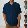 thumbnail image 1 of FNFYFH Clearance 2025 Big & Tall Shirts for Men Button Down Shirts Men's Cotton Short Sleeve Button-up Shirts Solid Casual Collared Summer Tops Wine,XXL, 1 of 7