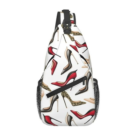 Sling Crossbody Bag for Women and Men high-heeled shoes cute print Small Sling Backpack  Chest Bag Daypack Crossbody for Travel Sport Running Hiking