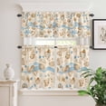thumbnail image 6 of Blue Green Starfish Curtain Valances Set Coastal Ocean Farmhosue Wood Plank Kitchen Curtains 24&nbsp;inch Length Rod Pocket Valance and Tiers 3 Piece Set Small Bedroom Bathroom Laundry Decor, 6 of 9