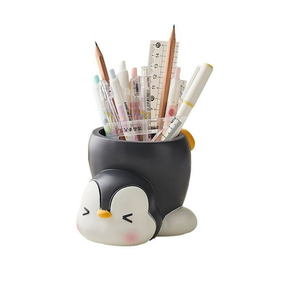 Penguin Pen Holder Pen Holder for Desk Home Office Accessories Organizer Succulent Cactus Planter Pot