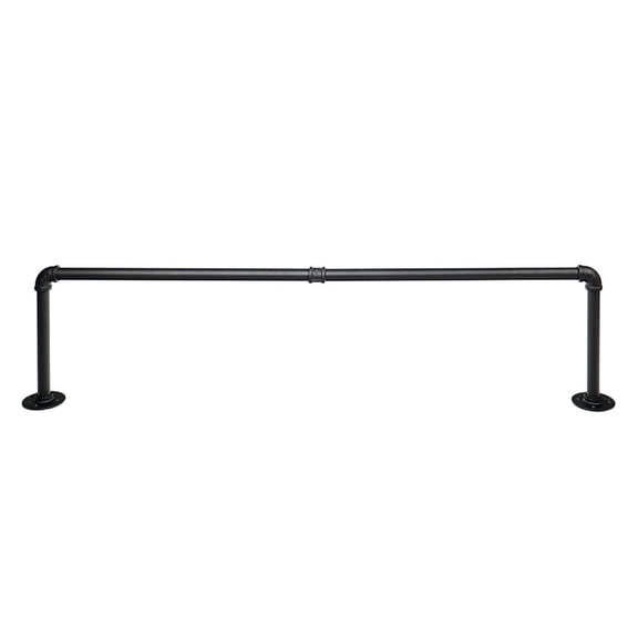 NICERIO 1Pc Black Wall Storage Clothes Hanger Metal Rack Industrial Style for Home