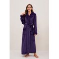 thumbnail image 2 of HEARTNICE Womens Long Fleece Robe Soft Plush Robes for Women Warm Bathrobes Comfy House Coat Full-length（Dark Purple, XX-Large-3X-Large）, 2 of 5