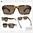 thumbnail image 2 of Hipster Gentleman Rectangular Mens Retro Vintage Vibe Plastic Sunglasses Tortoise - Brown, 2 of 8