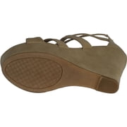 Top Moda Womens Lindy-66 Open Toe Platform Wedge Sandals