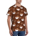 thumbnail image 2 of Vsdgher Cute Sloths Bear Relaxing In Coffee Cup Print Men's Dry Fit Mesh Athletic Shirts Moisture Wicking Tennis T-Shirt Tops, 2 of 9