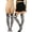 Adorned Bunnies Print Striped - Black/White, variant on Women's Flying Witch Thigh Hi Look Spandex Pantyhose - Multicoloured - One Size