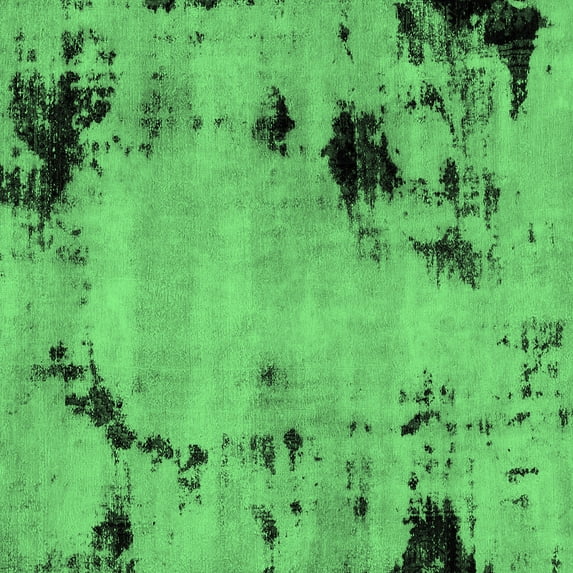 Ahgly Company Indoor Square Abstract Emerald Green Modern Area Rugs, 6' Square