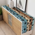 thumbnail image 4 of Light Blue Brown Table Runner - 72 Inch Long, Kitchen Dining Table Runner Dresser Scarves, Rustic Farmhouse Dog Paw Vintage Farmhouse Decor for Coffee Tables Wedding Party Banquet, 4 of 8