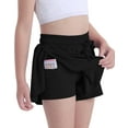 thumbnail image 5 of Girls Flowy Shorts,Youth/Toddler Kids Butterfly Shorts with Spandex Liner 2-in-1 for Running,Sports,Athletic,Fitness,Tennis,(Black), 5 of 6