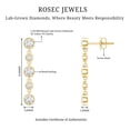 thumbnail image 5 of Rosec Jewels - Lab Created Diamond Chain Earrings with Screw Back (Ef-Vs Quality) - Bezel Set Diamond Earrings, 18K Yellow Gold, 5 of 6