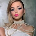 thumbnail image 2 of EOEMY Women Pearl Necklace Choker Necklace Shoulder Chain Bridal Dress Tassel Beads, 2 of 2