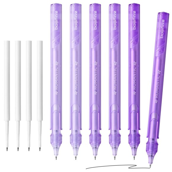 Bolígrafos de Gel Temiary Retráctiles 0.5 mm Tinta Negra 6+4 Recambios