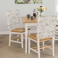 thumbnail image 5 of Farmhouse Light Grey Floral Chair Back Covers Set of 6, Linen Boho Paisley Flower Rustic Stretch Dining Chair Back Slipcovers Removable Seat Cover for Kitchen Restaurant Hotel Cafe, 5 of 9