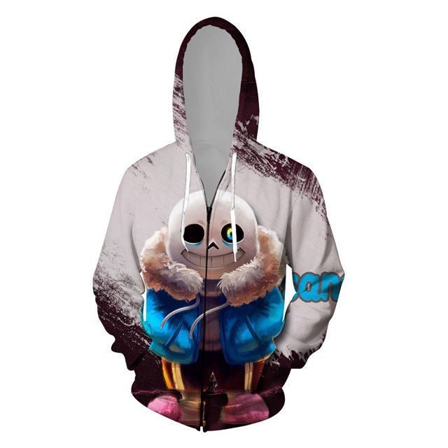 Under The Legend Of Undertale Skull Brothers 3D Printed Zipper Sweater Game Peripheral Hoodie Jacket