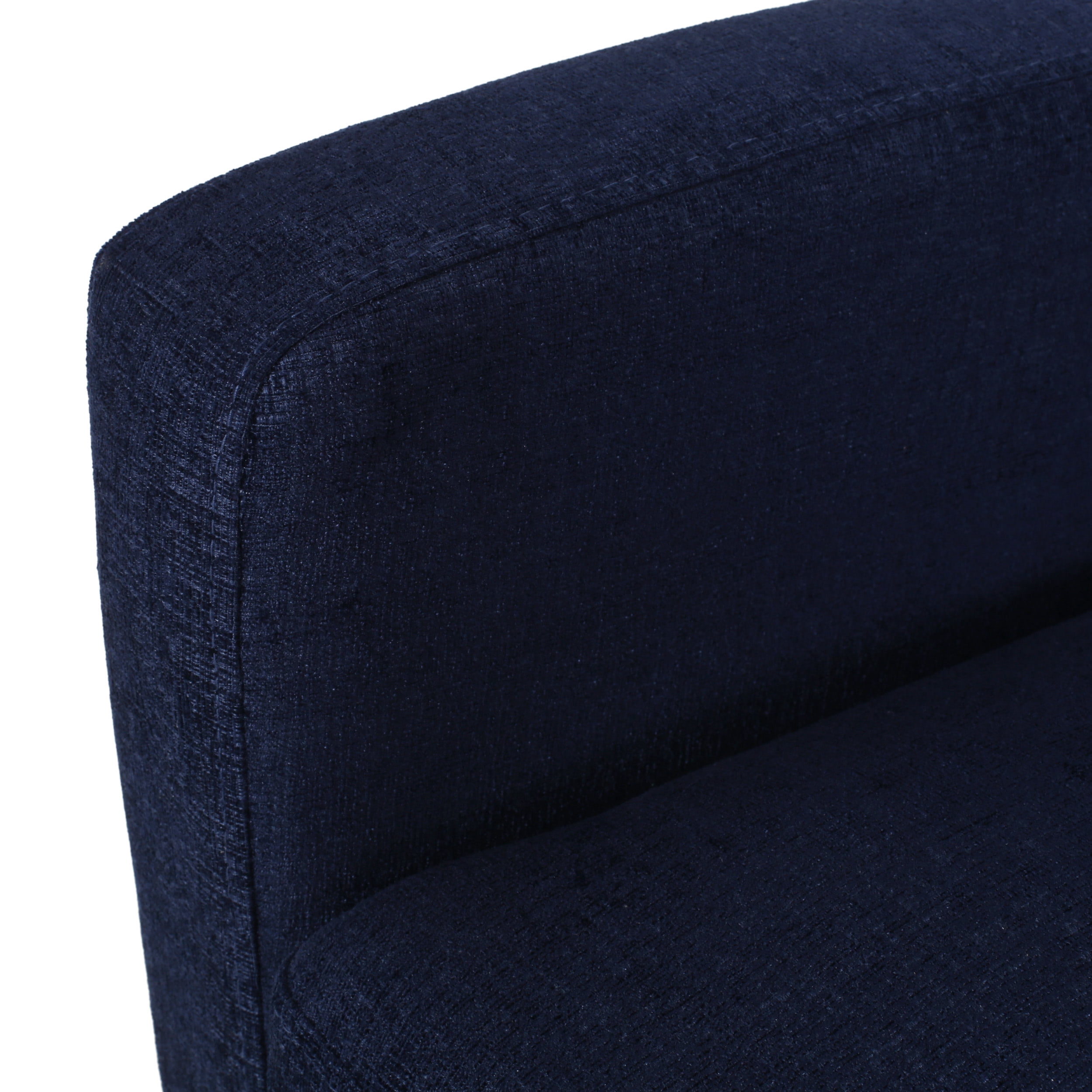 Noble House Andrea Fabric Pushback Recliner, Navy Blue and Brown