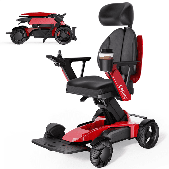 Height Adjustable Electric Wheelchair 15.7"–23.6" (Electric Lift), Portable Motorized Mobility Scooter, 14+ Miles Ranges(265LBS),3D Winged Headrest