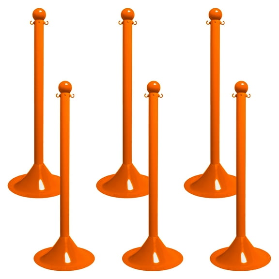 2 Inch Safety Orange Light Duty Stanchion (6 Pk)