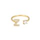 thumbnail image 2 of Anillo con letra AZ dorado para dama, anillo creativo con circonitas ajustable para los dedos, 2 of 5