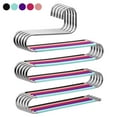 thumbnail image 2 of 5 Pack Pants Hangers Space Saving Stainless Steel 5 Layers S-Shape Non-Slip Hangers for Multiple Pants, Multicolor, 2 of 12