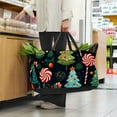 thumbnail image 6 of Christmas Reusable Foldable Laundry Basket Large Capacity Oxford Cloth Grocery Bags Collapsible Bucket Shopping Bag, 6 of 7