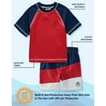thumbnail image 2 of KIMU Surf Boys' Rash Guard Set - 2 Piece UPF 50+ Short Sleeve Swim Shirt and Swim Trunks (12 Months-12), 2 of 5