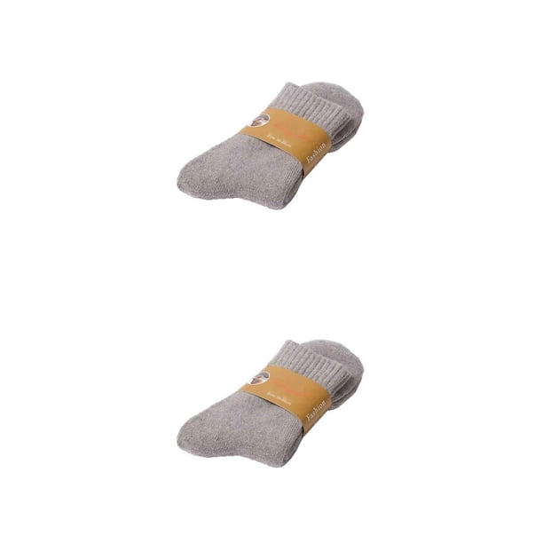 Minnieouse Calcetines de invierno para hombre, gruesos, cálidos, suaves, cómodos, de Color sólido, medias medias, reutilizables, suministros de gris claro 2Conjunto