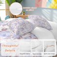 thumbnail image 2 of 3 Piece Purple Flowers Duvet Cover Set Queen Size,Microfiber Comforter/Quilt Cover with Corner Ties and 2 Pillowcases,Romantic Botanical Floral Plants Leaves All Season Bedding with Zipper Closure, 2 of 8