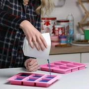 Silicone Soap Molds, 6 Cavities Silicone Baking Mold Cake Pan for Soap Making, Pudding, Muffin, Loaf, Brownie, Cornbread and More