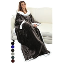 Catalonia Wearable TV Blanket with Sleeves Arms Warm Micro Plush Sherpa Fleece for Adult Large Wrap Throw Robe 72 x 55”