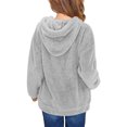 thumbnail image 3 of Hinvhai Kids Girls Fuzzy Fleece Pullover Hoodies Sweatshirt,Casual Loose Outwear Solid Color Long Sleeve Sweatshirts with Pockets Clearance Gray 7 Years(130), 3 of 6