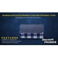 thumbnail image 2 of 6 Brookhaven Roll Up Picnic Blankets Set - Fleece, Woven Handle - Navy Blue, 2 of 5
