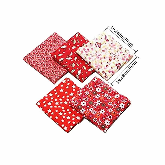 Tissu en Coton 5 Pcs pour Couture, Courtepointe, Patchwork, Bricolage, Tissu d'Artisanat, Vêtements, Tissu d'Artisanat pour Couture, Vêtements, Tissu d'Artisanat pour Couture 50x50 cm