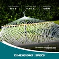 thumbnail image 3 of Bliss Hammocks 2-Person Cotton Rope Hammock with Spreader Bar & Hardware, 80x60, Natural, 3 of 16