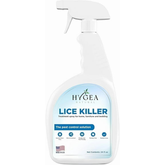 Hygea Natural Lice Spray for Furniture and Bedding, 24 fl oz, Non-Toxic Home Lice Treatment