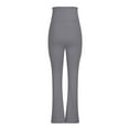 thumbnail image 6 of Women's Yoga Lounge Sets qolati Mock Neck Short Sleeve Cropped Tops and Low Rised Flare Pants Tracksuit Y2k Slim Fitted 2 Piece Casual Outfits Pajamas, 6 of 7